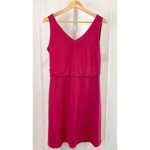TITLE NINE Size M Frances Dress Sleeveless V Neck Fit Flare Zip Pocket Pink